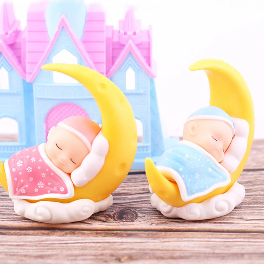 วันเกิด Cupcake Topper Moon Decor Micro Landscape เครื่องประดับ Photo Prop กระดาษน่ารักเครื่องประดับเด็ก