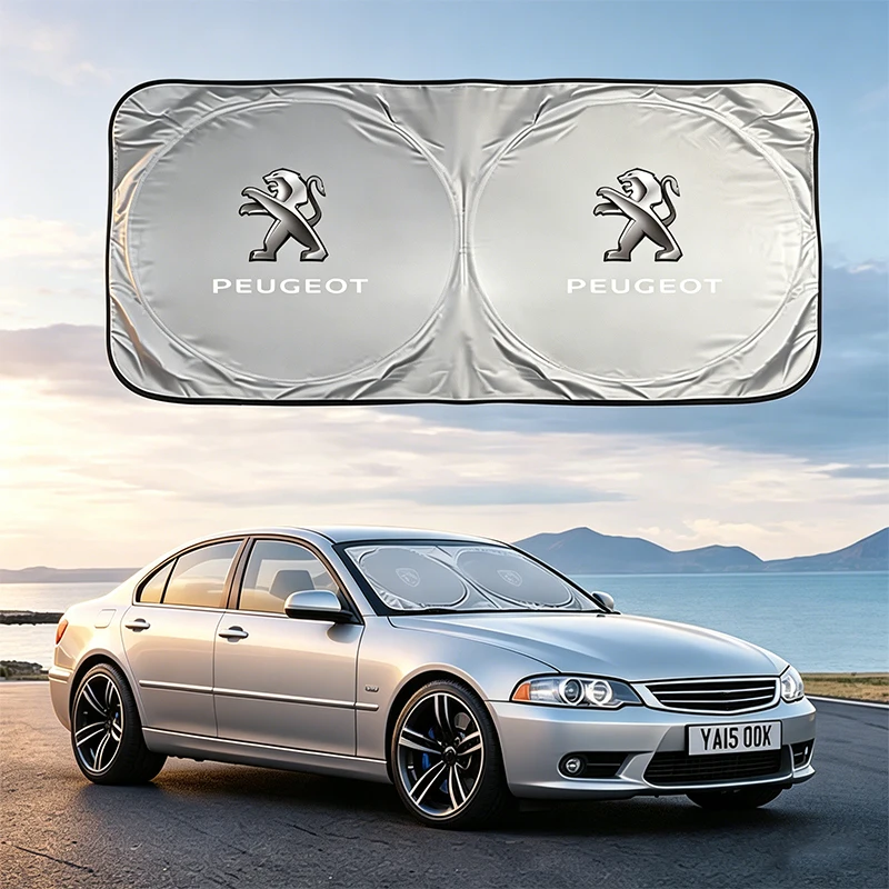 Parasol para parabrisas de coche, protección UV, llavero para coche, para Peugeot 206, 307, 308, 3008, 207, 208, 407, 408, 4008, 5008, 2008, 506