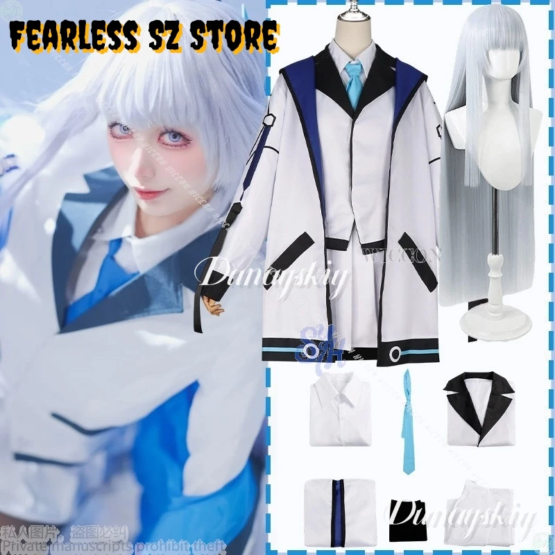 

Аниме игра Синий Архив Косплей Ушиhio Noa π로윈 의상 Kawaii Японская школьная форма Пальто Белое платье JK Парики Хэллоуин Вечеринка Cos