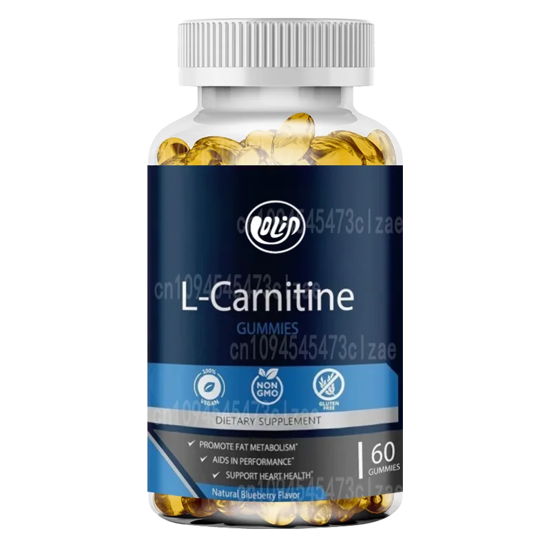 

L-carnitine Gummies | Non GMO, Vegan, Gluten Free | Natural Blueberry Flavored 60 Gummies