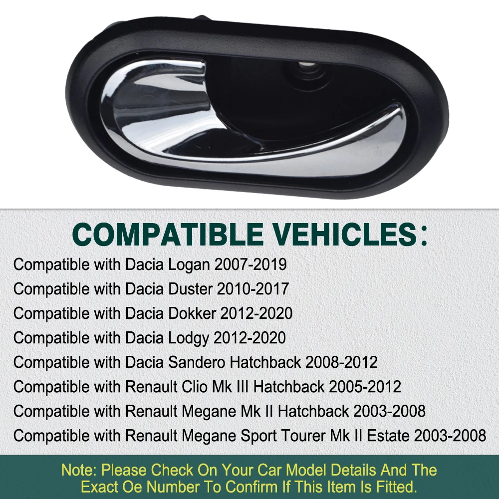 Car Interior Door Handles Front Rear Left Right For Dacia Logan Duster Dokker  Lodgy Renault Clio  Megane 8200733847, 8200733848