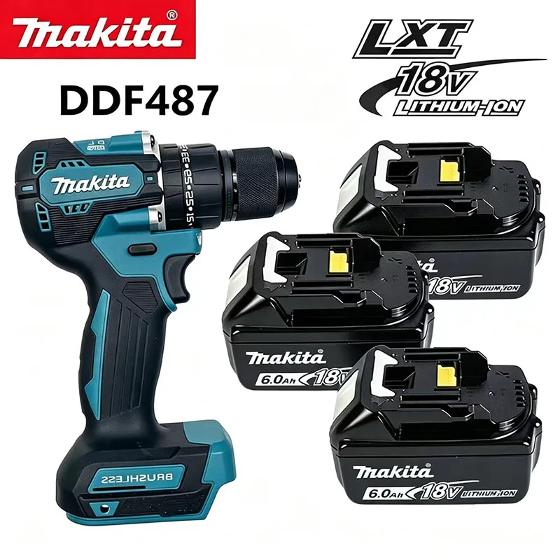 100% Original Makita Battery 18V Rechargeable Battery Replacing Makita BL1830BL1840BL1850BL1860B Power Tool Battery DDF487