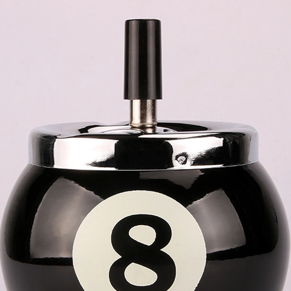 8-الكرة منفضة سجائر الحديد السجائر السيجار منفضة سجائر لحامل البار سطح المكتب ديكور للمنزل مكتب بار مقهى استخدام الأسود