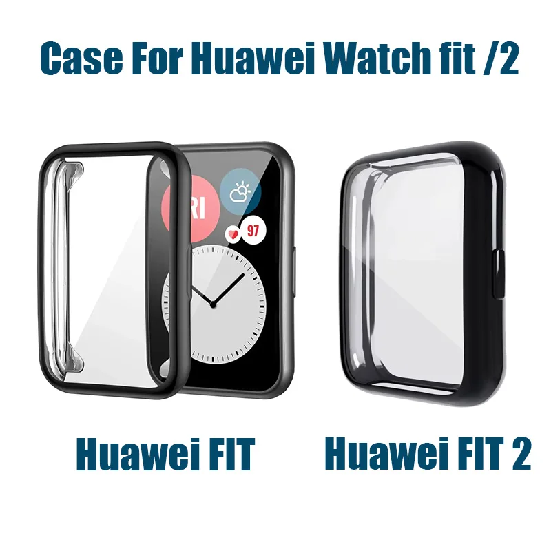 TPU Protector Case For Huawei Watch Fit 2 Case Plated All-Around Replacement Bumper Screen Cover Cases For Huawei Watch Fit2/Fit