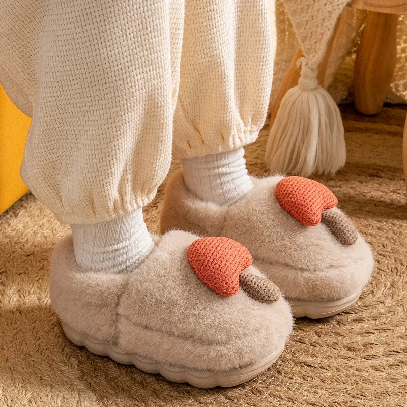

Cute Plush Anti-slip Warm Indoor Home Slippers for Baby Boys and Girls Cotton Shoes Winter Booties Warm Winter Kids Slippers