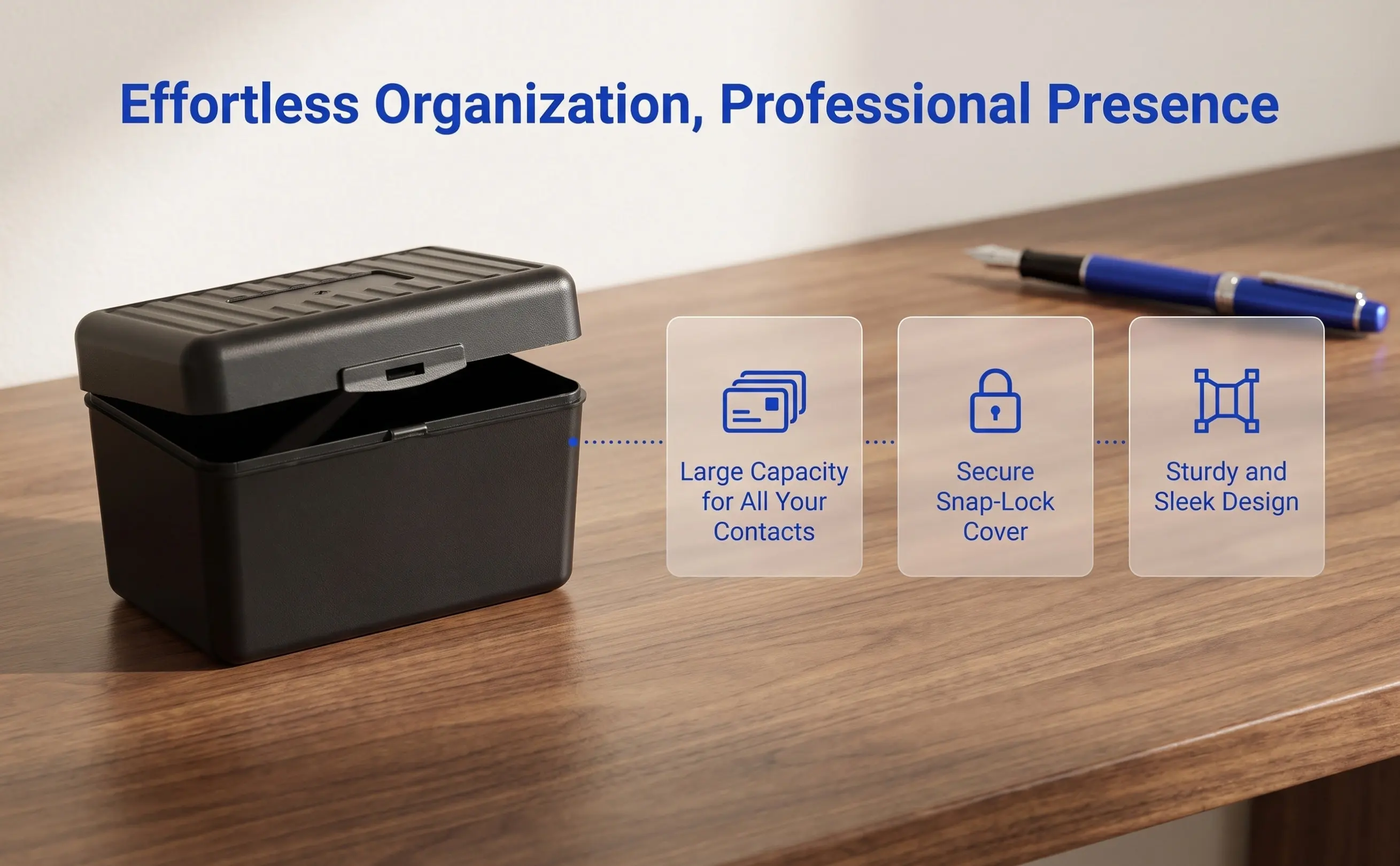 Plastic Card Box Business Card Holder Desktop Organizer Dustproof Sealed Storage Box Multifunction Portable Office Cards Holder