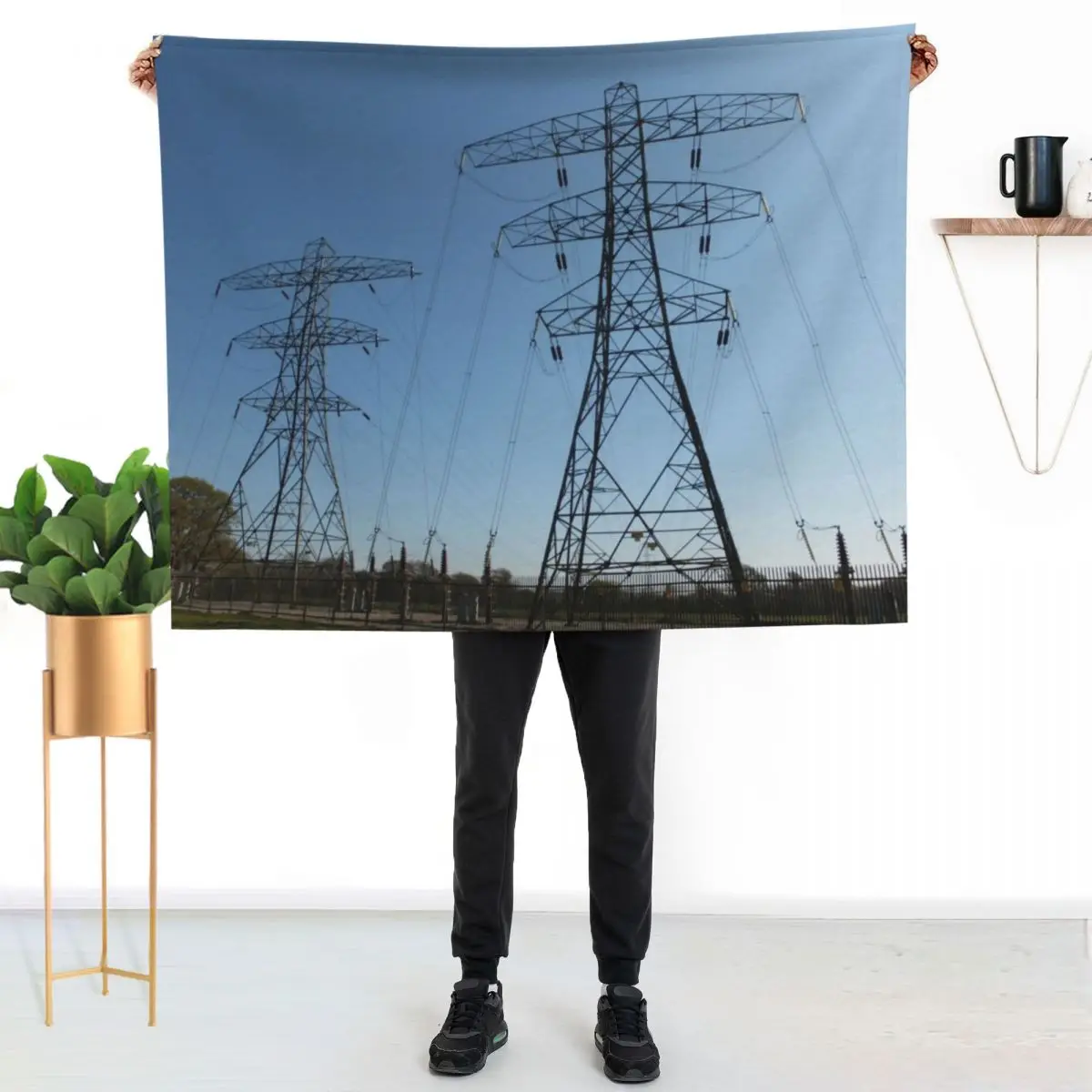 electricity pylons Throw Blanket Decorative Sofas Single Thins Nap Blankets For Baby Hair Blankets