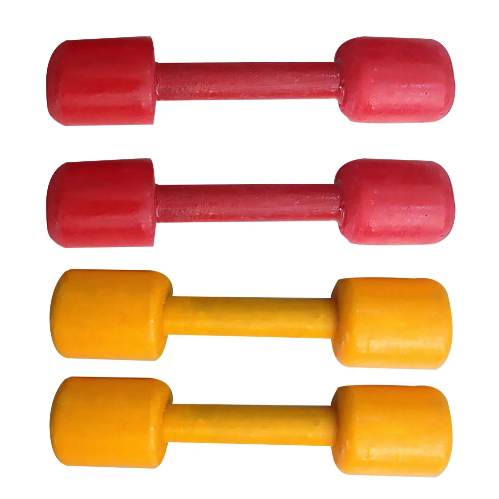 2 Pairs Grabbing Child Fitness Dumbbells Kids Sports Toys for Bamboo Wooden Gymnastics Props