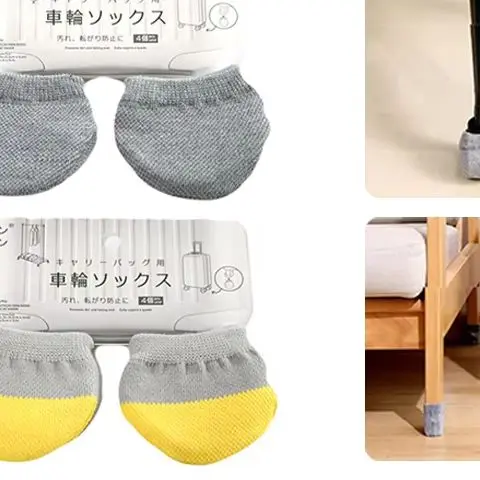 

4 Pcs High-Quality Knit Wheel Covers for Luggage, Door Knobs and Office Chairs Kit