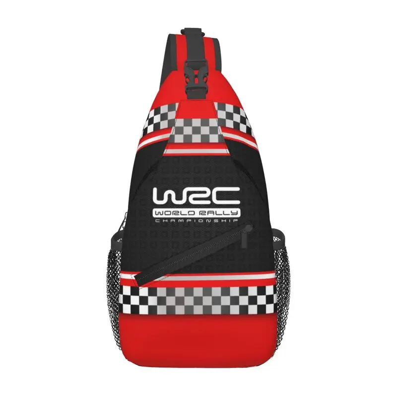 

WRC Sling Crossbody Backpack Men Custom Racing Car Game Shoulder Chest Bag for Cycling Camping Daypack