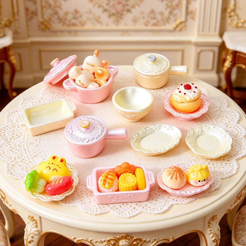 100pcs Kitchen Simulation Pots and Bowls Tableware Home Decoration DIY Home Decor Dollhouse Accessories