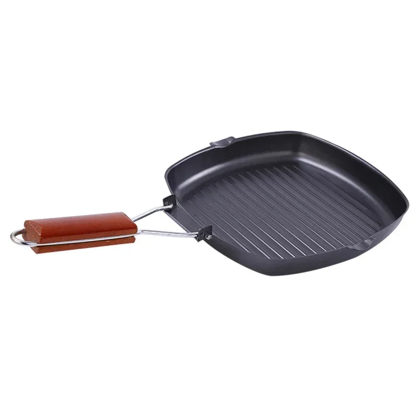 

Thickening 24CM Frying Steak Pan Folding Non-stick Grill Pan Refined Iron Pot Barbecue for Home Outdoor Camping Cookware