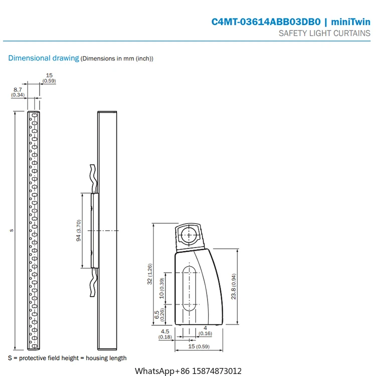 sick Safety light curtain miniTwin C4MT-03614ABB03DB0 1206955