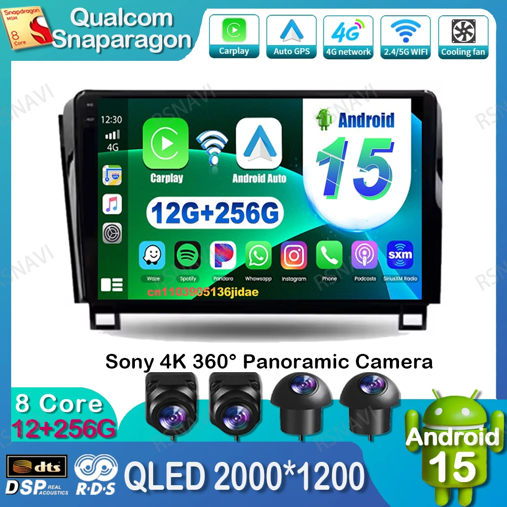 

Android 15 Car Radio For Toyota Tundra XK50 2007-2013 Navigation 9/10 Inch Head Unit WIFI+4G Viedo Player Stereo QLED DVD DSP BT