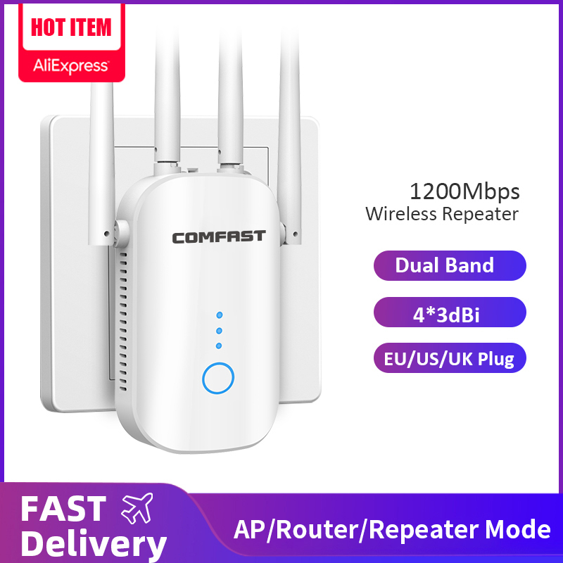 Comfast 1200Mbps Dual Band 2.4G&5GHz WiFi Extender WiFi Repeater Powerful Wireless Router/AP AC1200 Wlan Wi Fi Range Amplifier