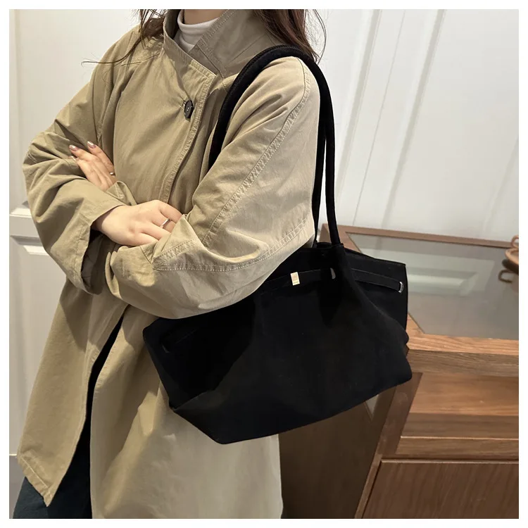 Frauen Faux Wildleder Schulter Tasche Casual Tote Handtasche Unterarm Eimer Geldbörse Herbst Täglichen Mode Luxus Tasche Guangzhou Hohe Qualität Tasche – Detail 12