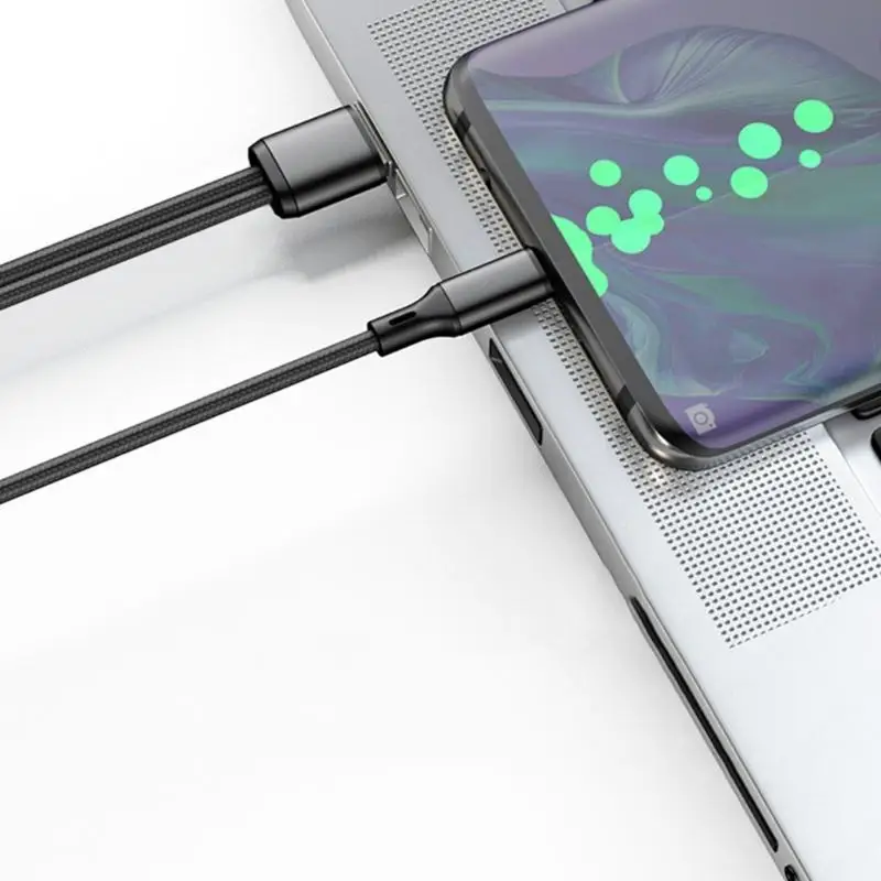 R53C Durability 2 In 1 Auto USB C Cable For Type C Phones Quick Charging Capability