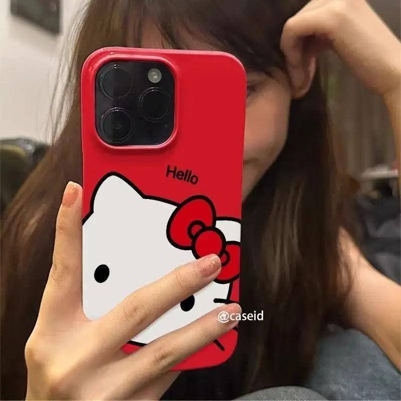 Cartoon Cute Cat Apple Core Phone Case Suitable for iPhone 17/16/15/14/13 Pro Max Korean Style Anti Drop and Scratch Phone Case