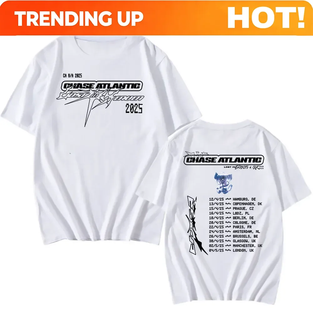 Band CHASE ATLANTIC Tour 2025 T-shirt Summer  Short Sleeve Male Tshirts Graphic T Shirts Men Women Clothing Graphic Print