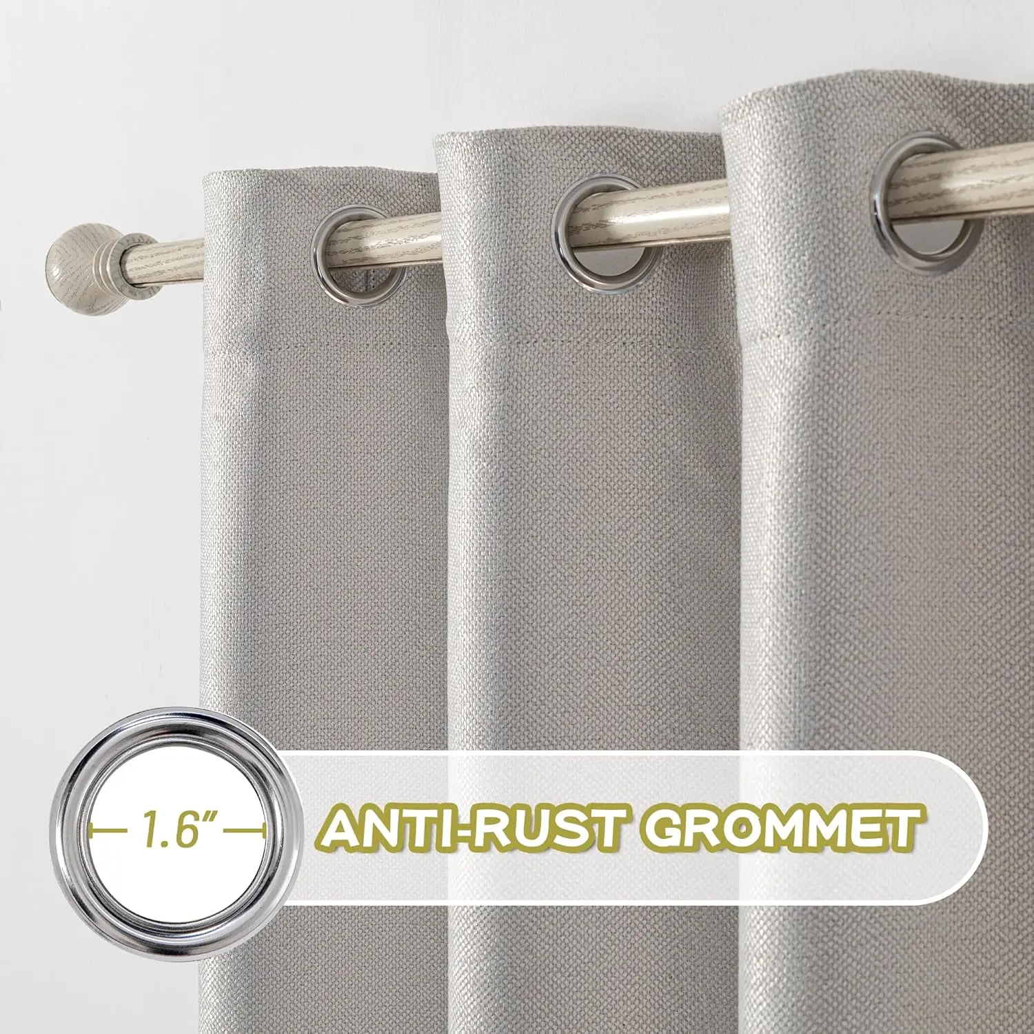 Mysky Set tirai bunga 95 inci, Cetak panjang 2 panel bunga Grommet isolasi termal Linen terlihat bertekstur tirai