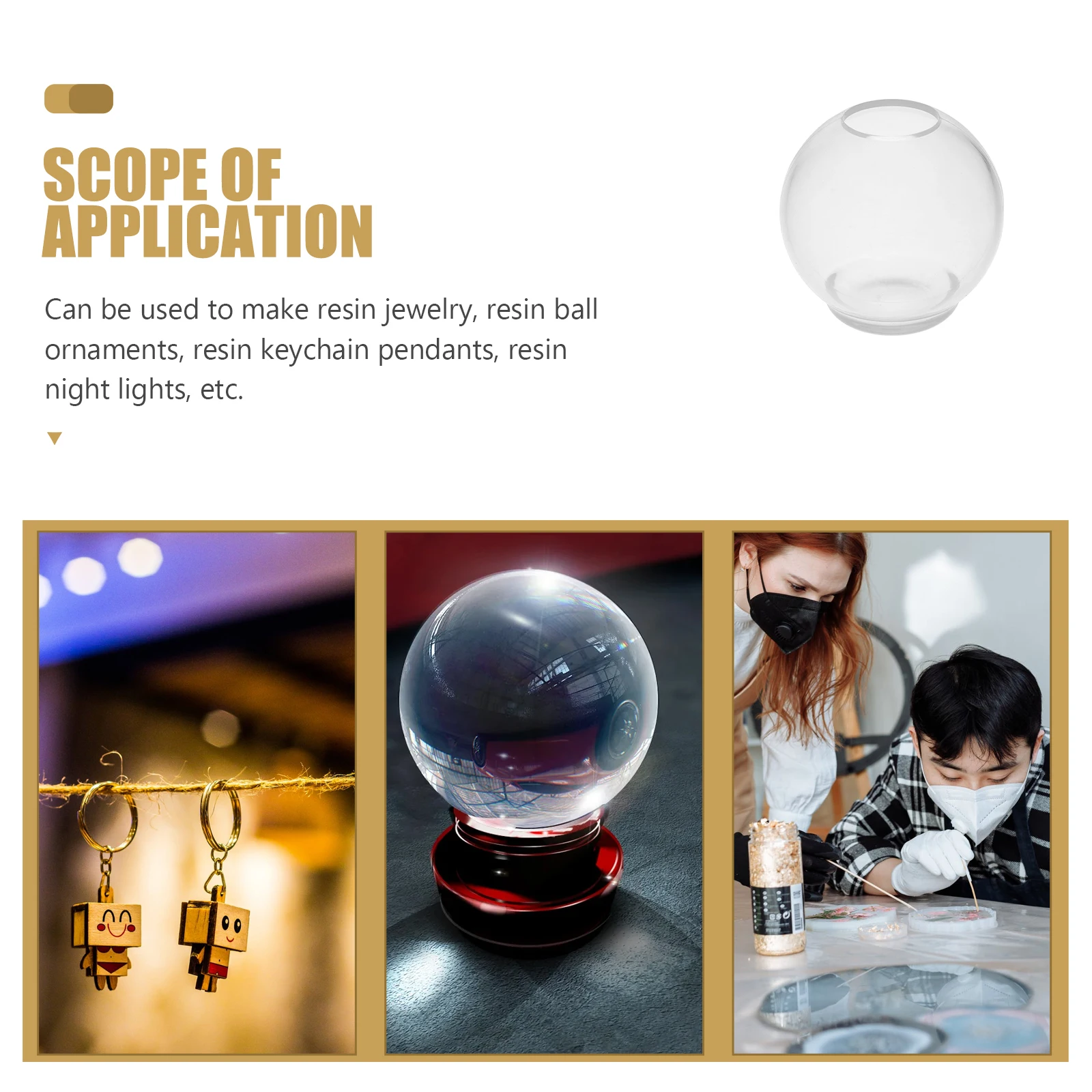 

6 Pcs Crystal Ball Mold Shape Silicone Candy Molds Sphere Mould Decorate Moulds for Crafting