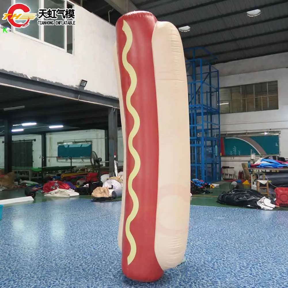 Fast Shipping Giant Inflatable Hot Dog Model Air Blow Up Hamburger Hot-Dog Replica Ground Balloon for Decoration
