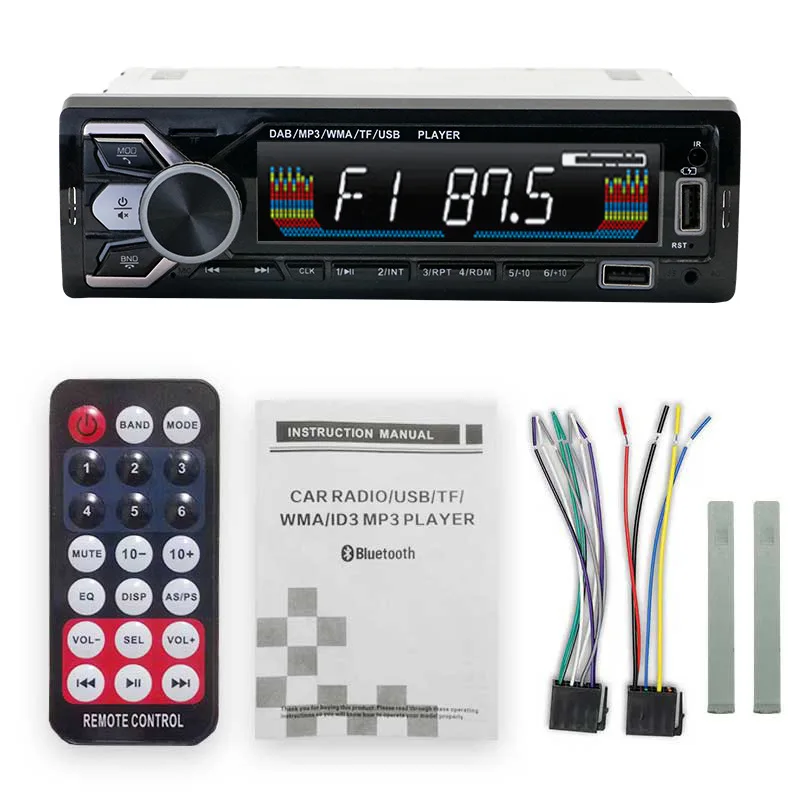 Creatall 60Wx4 Universal Car Audio System MP3 Player USB/SD Card Enabled FM Receiver Stereo Audio Music AUX Input Player