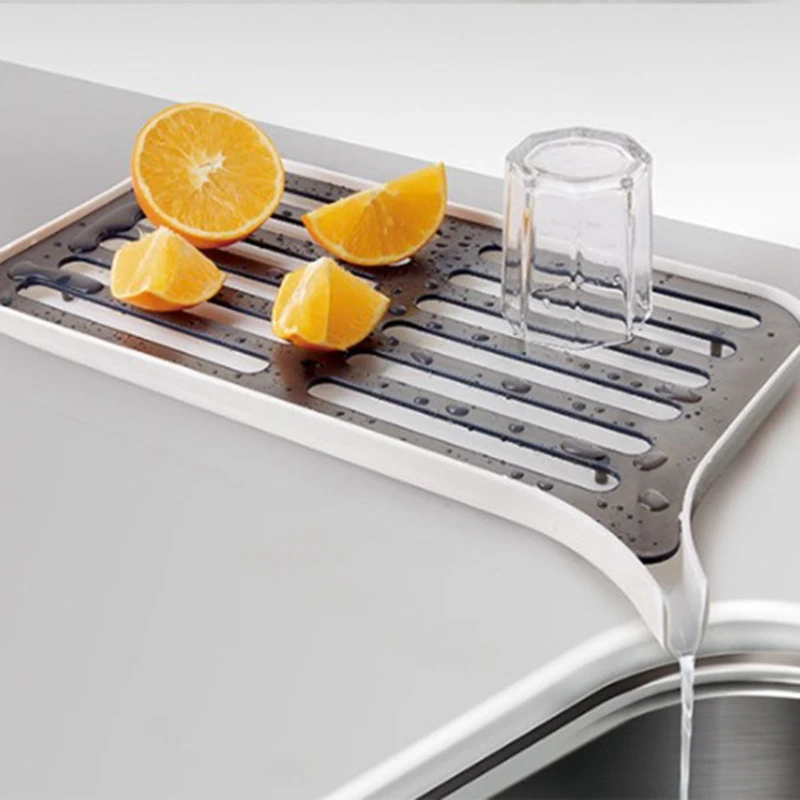 Plastic Dish Drainer Dryer Tray Large Sink Drying Rack Worktop Drain Rack Kitchen Water Filter Tray