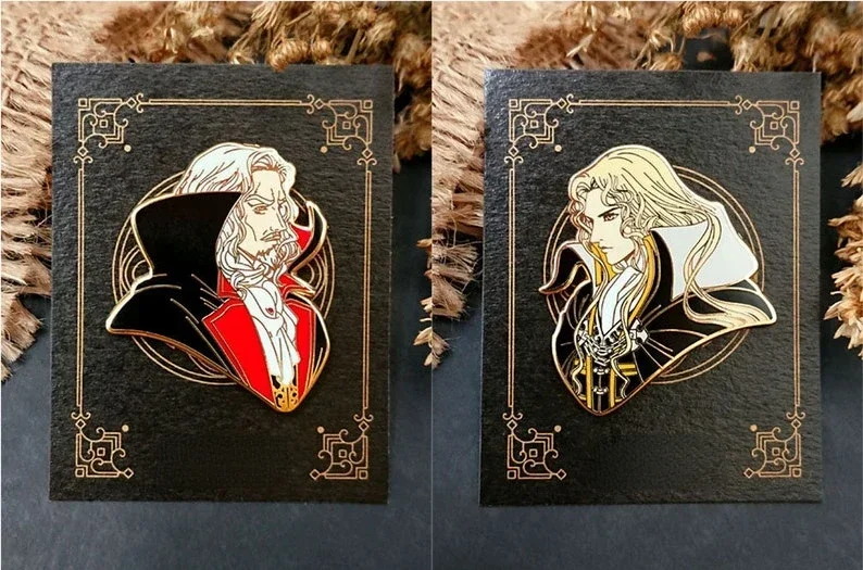 Castlevania Symphony of the Night - Dracula x Alucard - Hard Enamel Pin（It's not soft enamel）