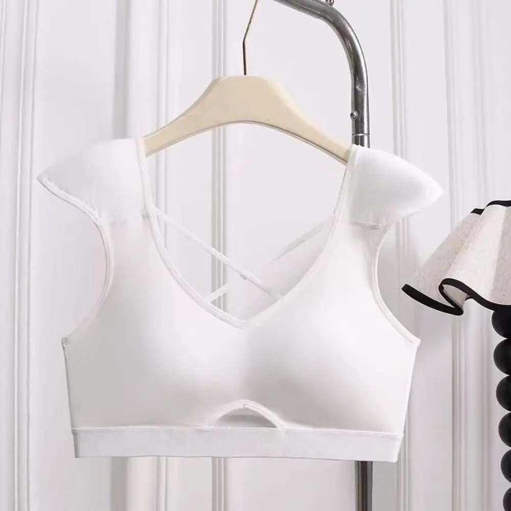 Invisible Right-angled Shoulder Underwear Deep V Seamless Shoulder Pad Bra Lingerie Cross Straps Underwear for Women