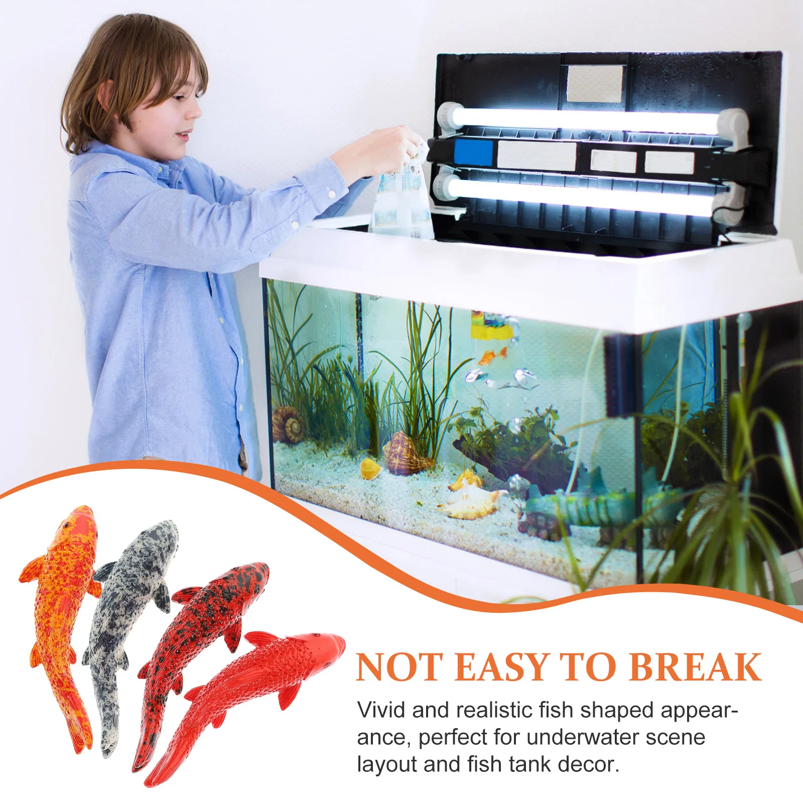 

20 Pcs Koi Decorations Fish Tank Simulation Kids Aquarium Toy Floating Supplies Model