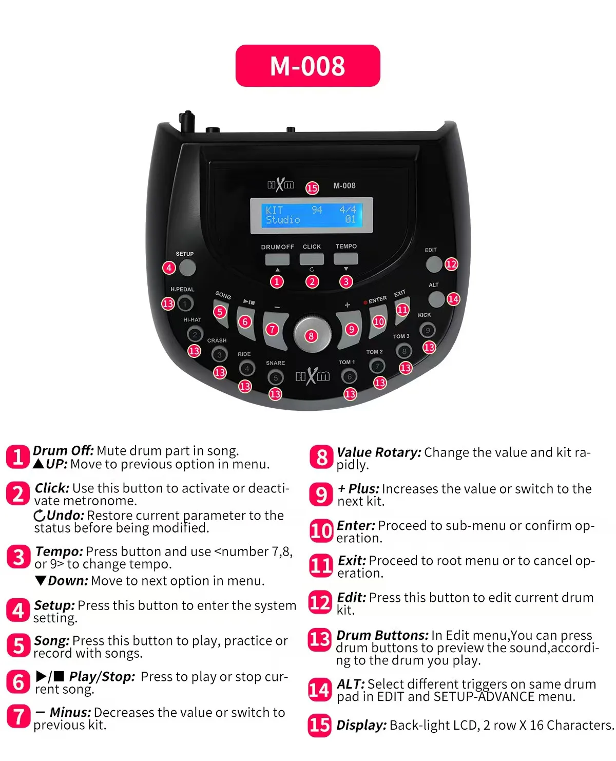 XD-380C-KM Electronic Drum For Practice 9-piece Full Mesh Electric Drum Set Basic