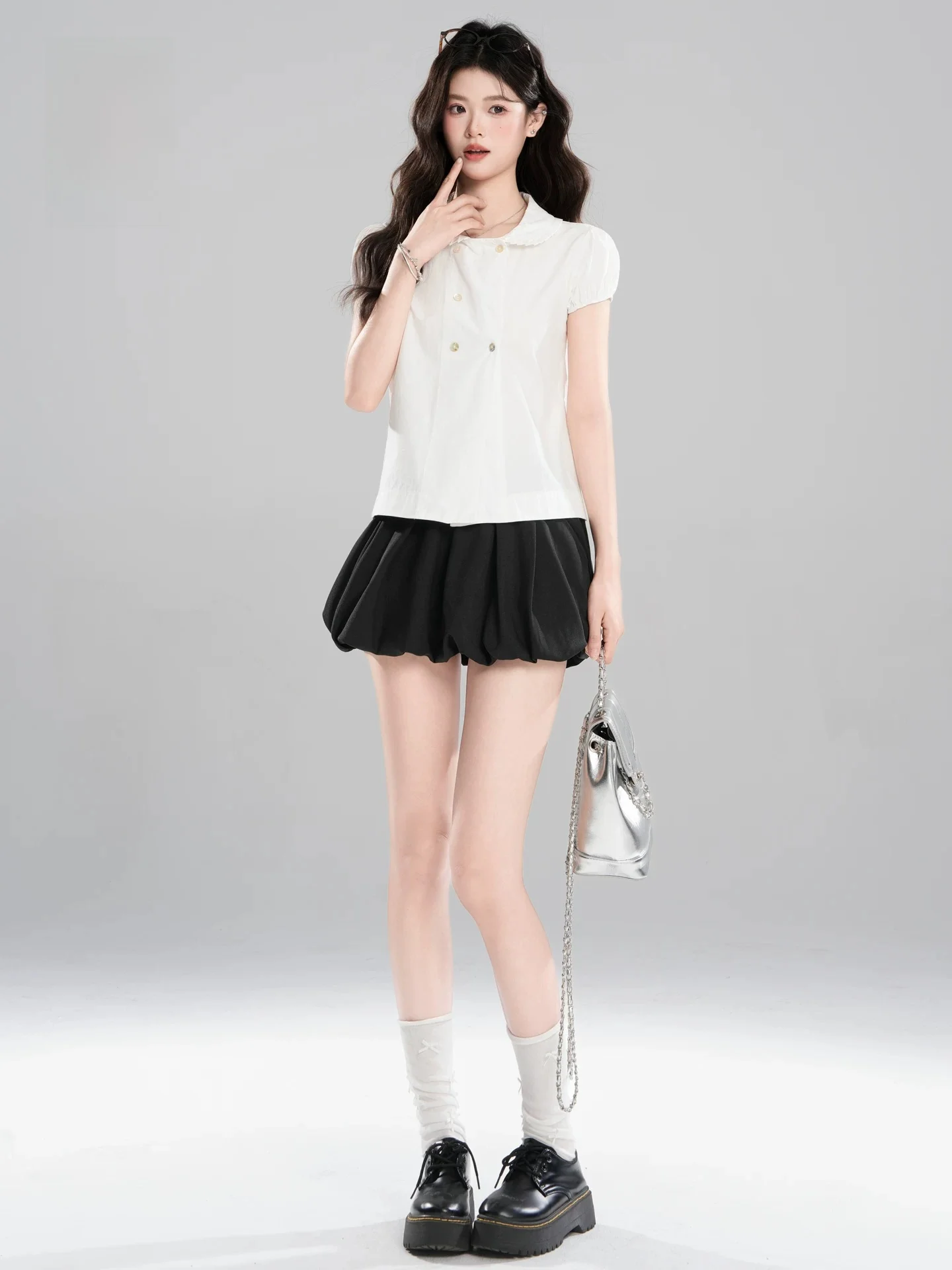 gonna-corta-nera-stile-balletto-a-vita-alta-da-donna-modello-a-line-effetto-snellente-stile-coreano-di-marca