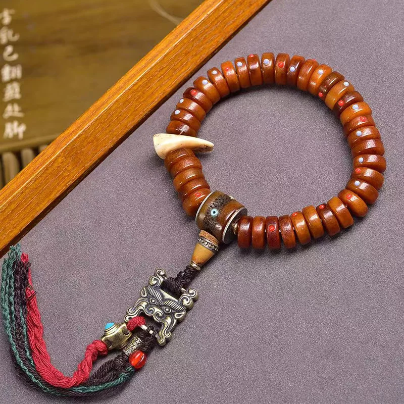 Backflow Yak Bead Playing Single-Wrap Bracelet Tibetan Collectables-Autograph Rosary Feeder Dice Bone Tee Accessories Brace