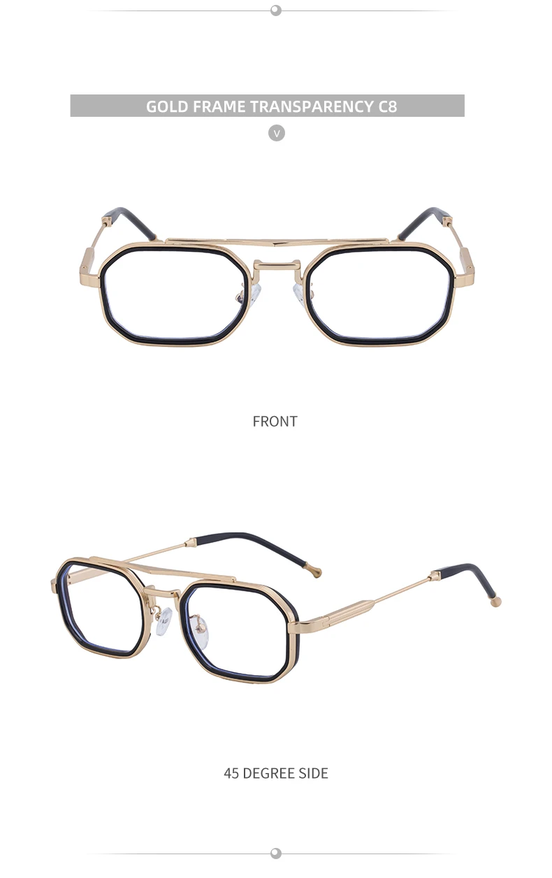 Steampunk Rechteckige Sonnenbrille für Herren 2026 Luxusmarke Retro Punk Sonnenbrillen für Männer Vintage Doppelbalken-Brillen UV400-Schutz – Detail 22