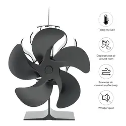 Mini Stove Fan Heat Powered Fireplace Fan Log Wood Burner Eco-fan Quiet Blade Fireplace Fan Home Winter Warm Heat Distribution