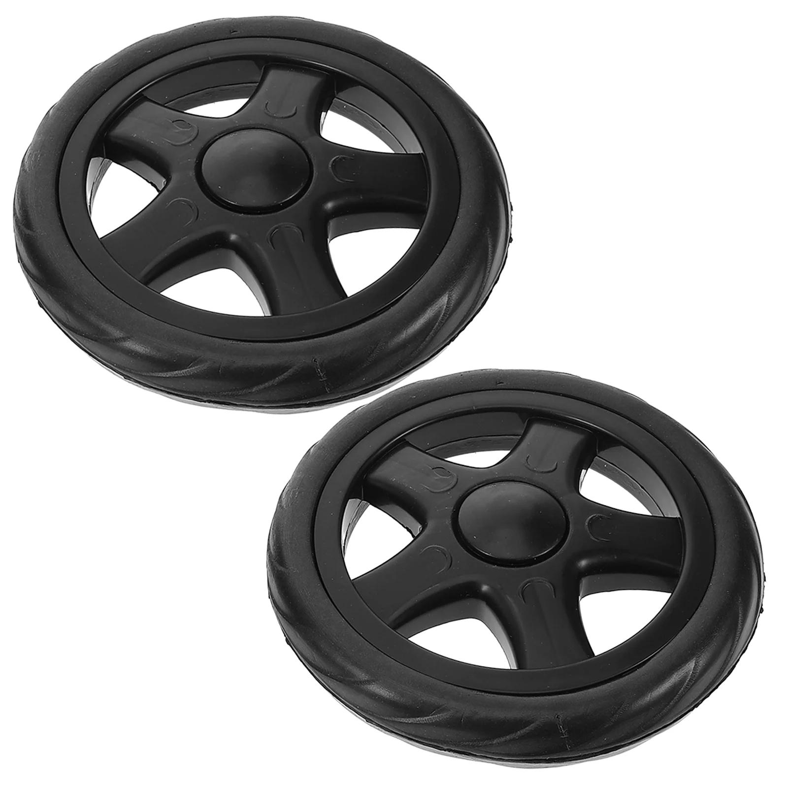 2 Pcs Shopping Cart Wheels Folding Van Accessories Laundry Rolling Heavy Duty Plastic