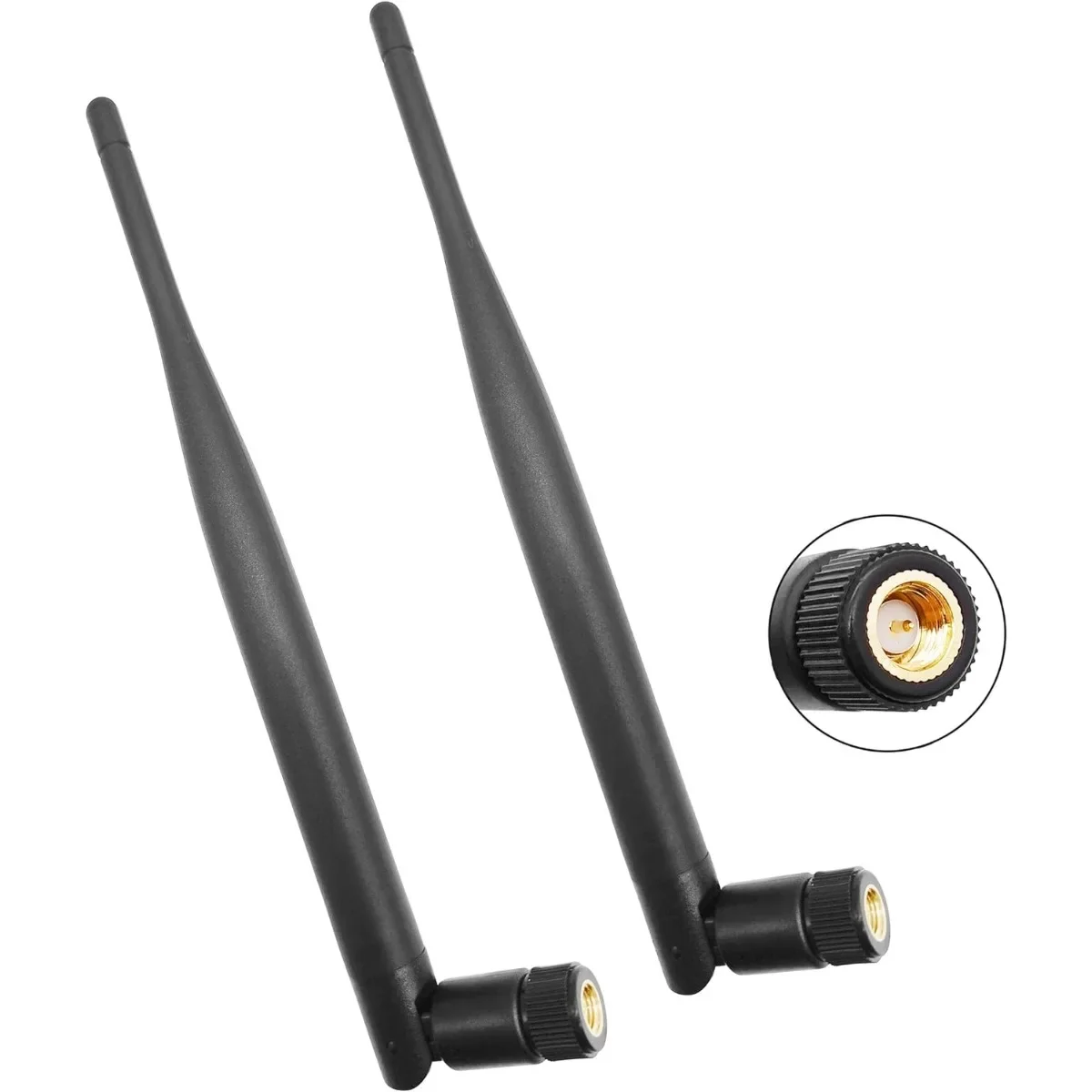 

2PCS 2.4G 5.8G Omnidirectional Rubber Rod Antenna Collapsible WiFi Bluetooth Aerial High Gain 6dBi SMA Male for Wireless Router