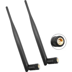 2PCS 2.4G 5.8G Omnidirectional Rubber Rod Antenna Collapsible WiFi Bluetooth Aerial High Gain 6dBi SMA Male for Wireless Router