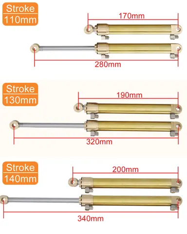 Ytterdiameter 20 mm stor hydraulcylinder 50/70/90/110/130/140 mm slaglängd för 1/10 1/12 RC Kabolite grävmaskinsmodelltillbehör 10 best sales Arduino hydraulcylinder - №5