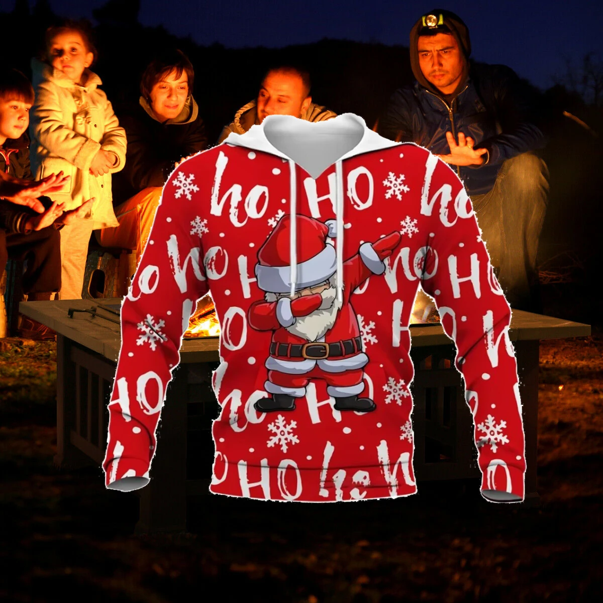 

24/25 Christmas Hoodies for Men Funny Santa Claus Print Long Sleeve Hooded Sweatshirts Men Autumn Clothing Holiday Casual Hooded