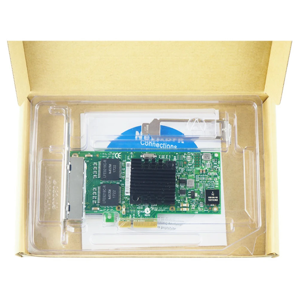 Para adaptador de servidor Intel i350-t4 puerto de cuatro núcleos 1000 Mbps Gigabit PCI-E tarjeta de red NIC