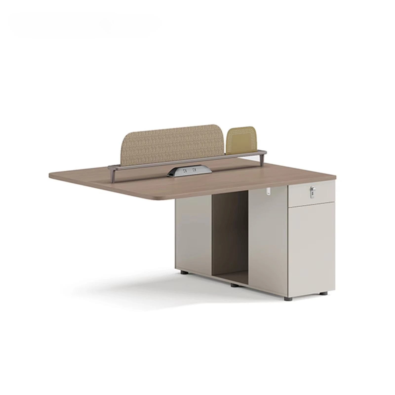 @`Wooden Employee 4 Seater New Office Computer Cubicle Partition Workstation Contemporary Eco-Friendly Easy Assembly Modular