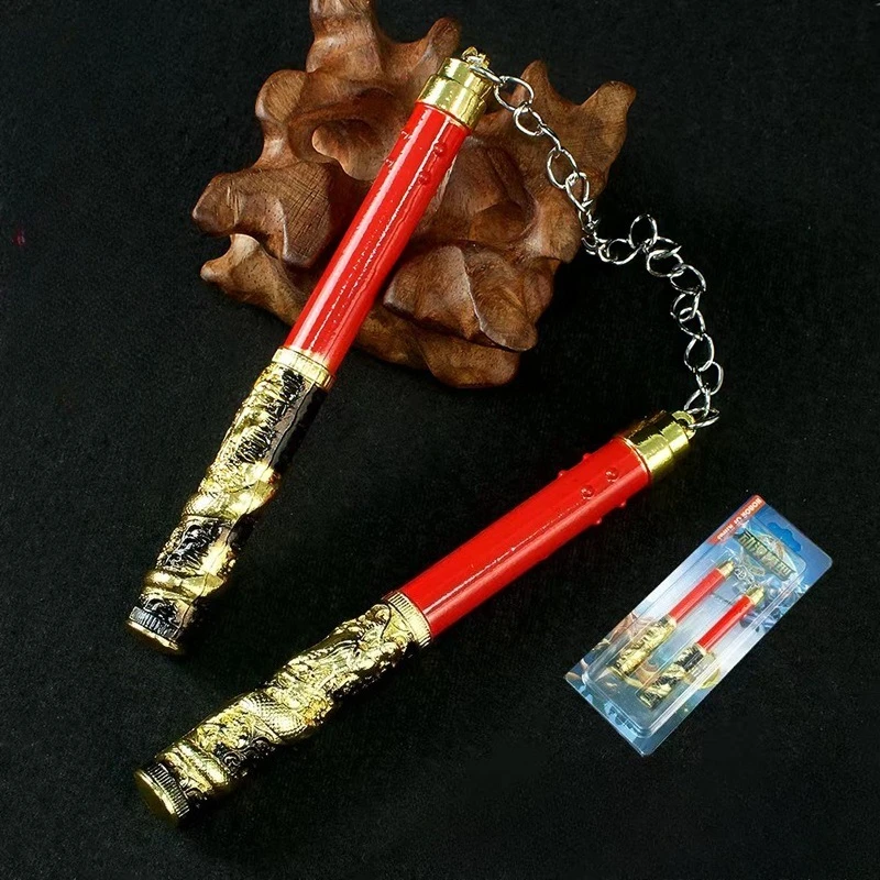 12cm/4.72in gra dla pokoju boski smok Nunchucks metalowa broń Model Prop ozdoba kolekcja wyświetlacz na biurko prezent zabawka dla chłopca