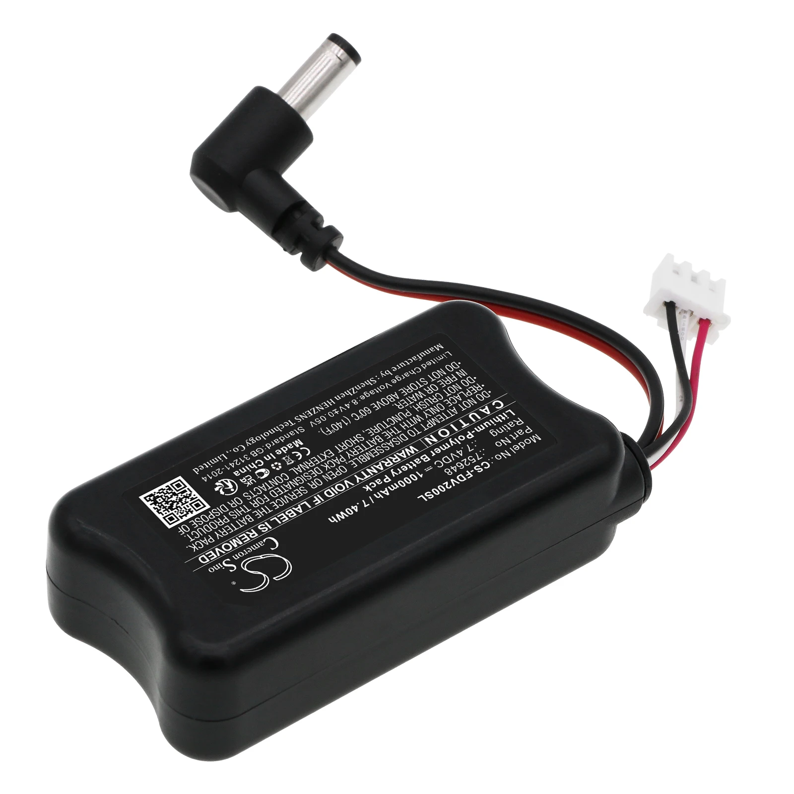7.4V 1000mAh VR battery 752648 for Fatshark Dominator V2, HDO FPV Goggles,Dominator HD,Attitude V2,V3,Predator,Base,RCV922 +TOOL