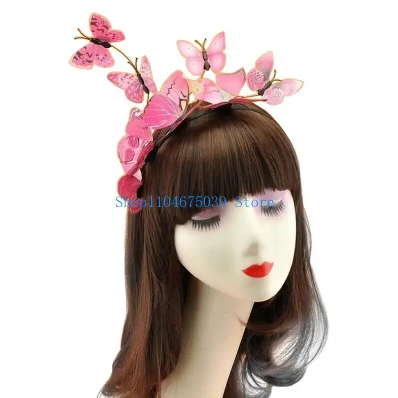 5asd 3d Butterfly Headbands Butterfly Fascinator Hat Party Hat Butterfly Headpiece Butterfly HairBand Butterfly Hair Hoop