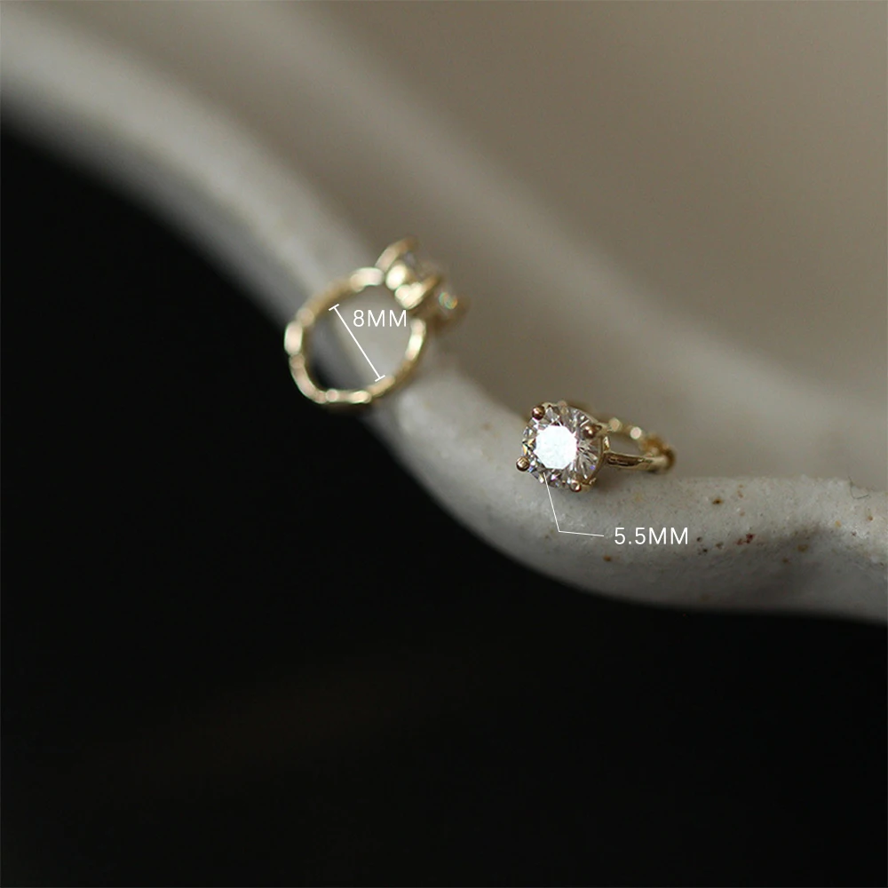 CANNER Fashion Mini White Zircon Cute Hoop Earring New S925 Sterling Silver Loops Pendant Huggie Earring For Women Jewelry Gifts — zdjęcie 3