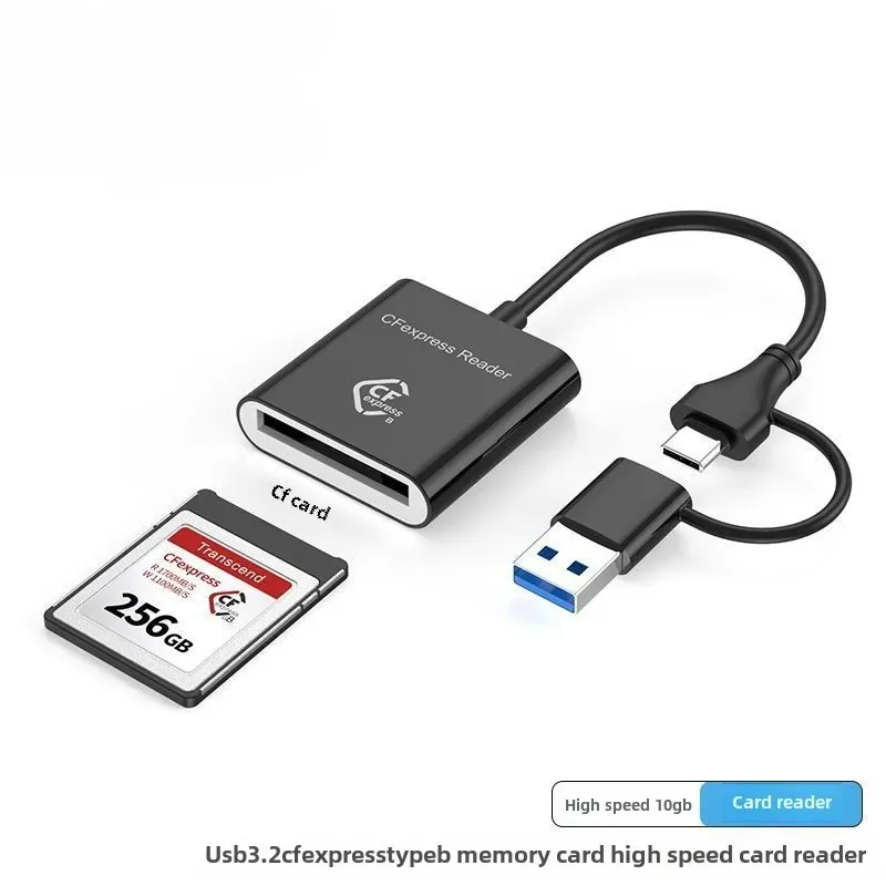 Портативный кард-ридер CFexpress Type B, адаптер USB3.2 Gen2 10 Гбит/с, тип A-C, устройство чтения карт CF Express B для Windows XP MAC OS для зеркальных фотокамер Портативный кард-ридер CFexpress Type B, адаптер USB3.2 Gen2 10 Гбит/с, тип A-C, устройство чтения карт CF Express B для Windows XP MAC OS для зеркальных фотокамер