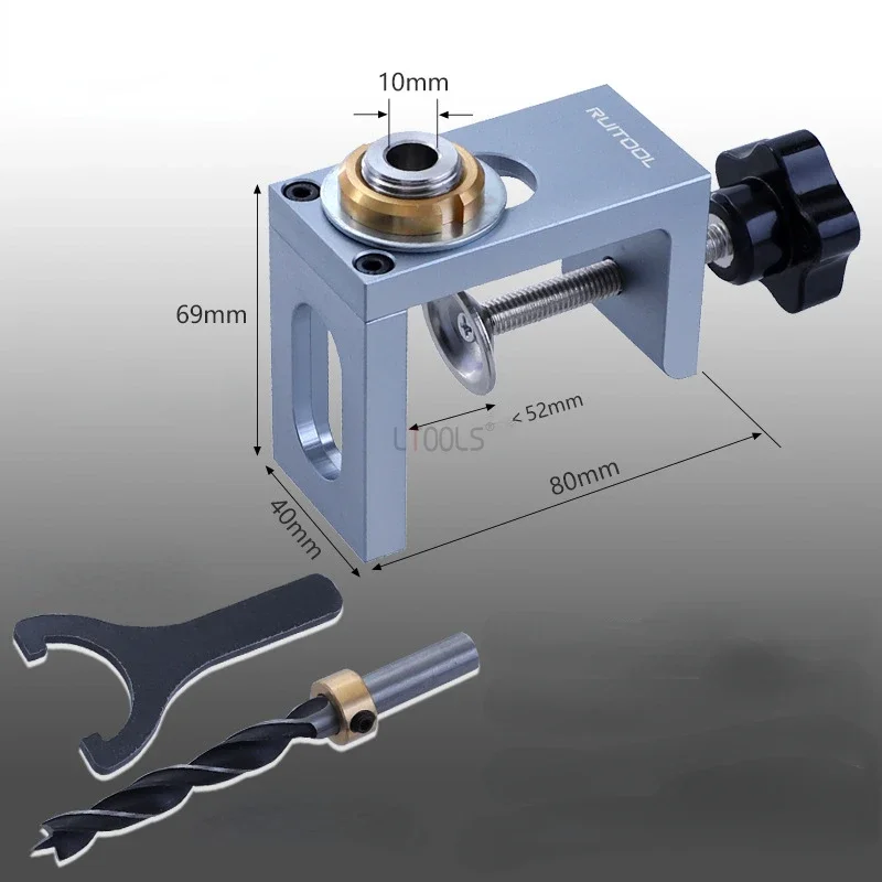 Imagem -06 - Rebound Punching Conjunto For Cabinet Door Press Wood Punching Locator Woodworking Round Tenon Drilling Auxiliary Tool mm 10 mm 12 mm