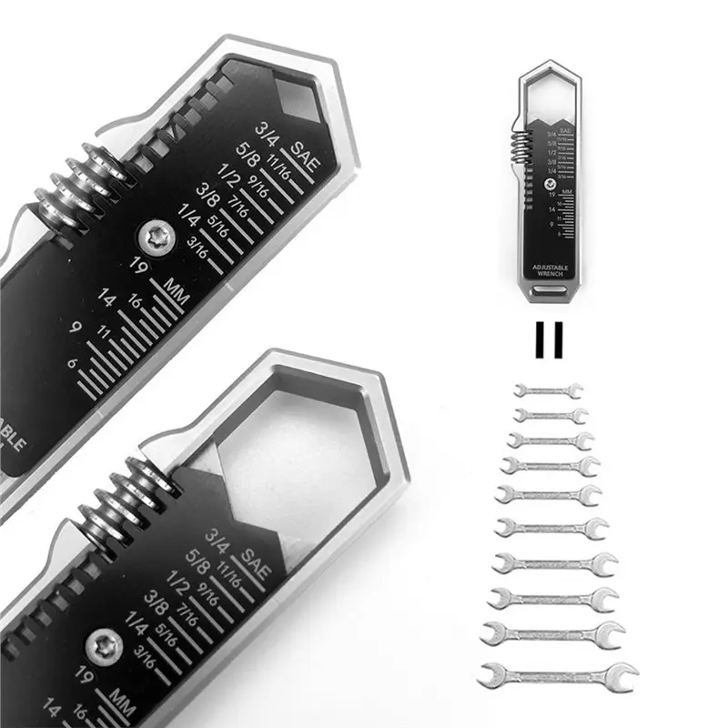 مفتاح ربط KYCOR-EDC 3/16 إلى 3/4 بوصة 5 إلى 19 مم أداة قابلة للتعديل مع مشبك جيب قابل للفصل مصمم للصيانة الخارجية